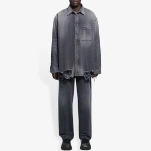 Balenciaga destroyed denim shirt